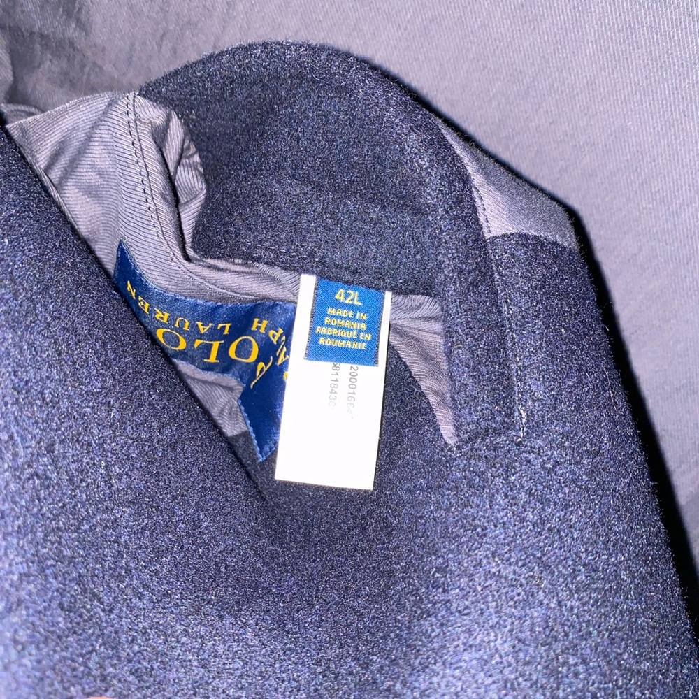 Polo Ralph Lauren Polo Wool-Blend Melton Peacoat Jacket Men’s 42L Navy Blue - Picture 11 of 14